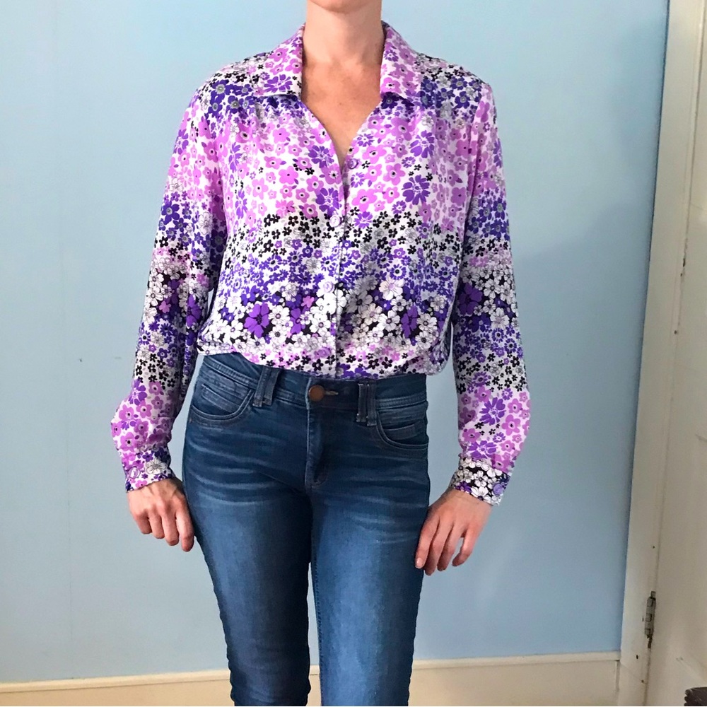 Retro “Flower Power” 60’s-70’s style button down